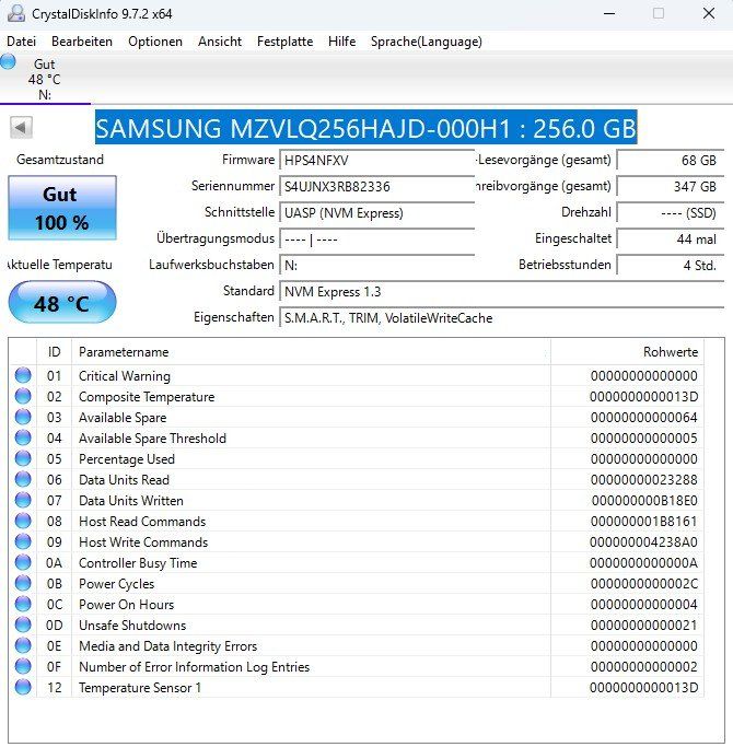 2 unità Samsung 256GB M2 NVME SSD