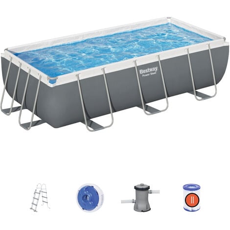 Bestway 56441 Piscina con struttura e scaletta con pompa depuratore Set piscina 404x201x100 cm