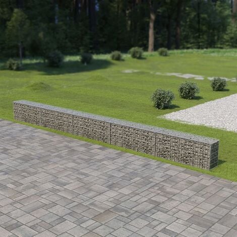 Letto in gabbione rialzato, cesto in gabbione in acciaio zincato 360×30×90 cm vidaXL - Image 1
