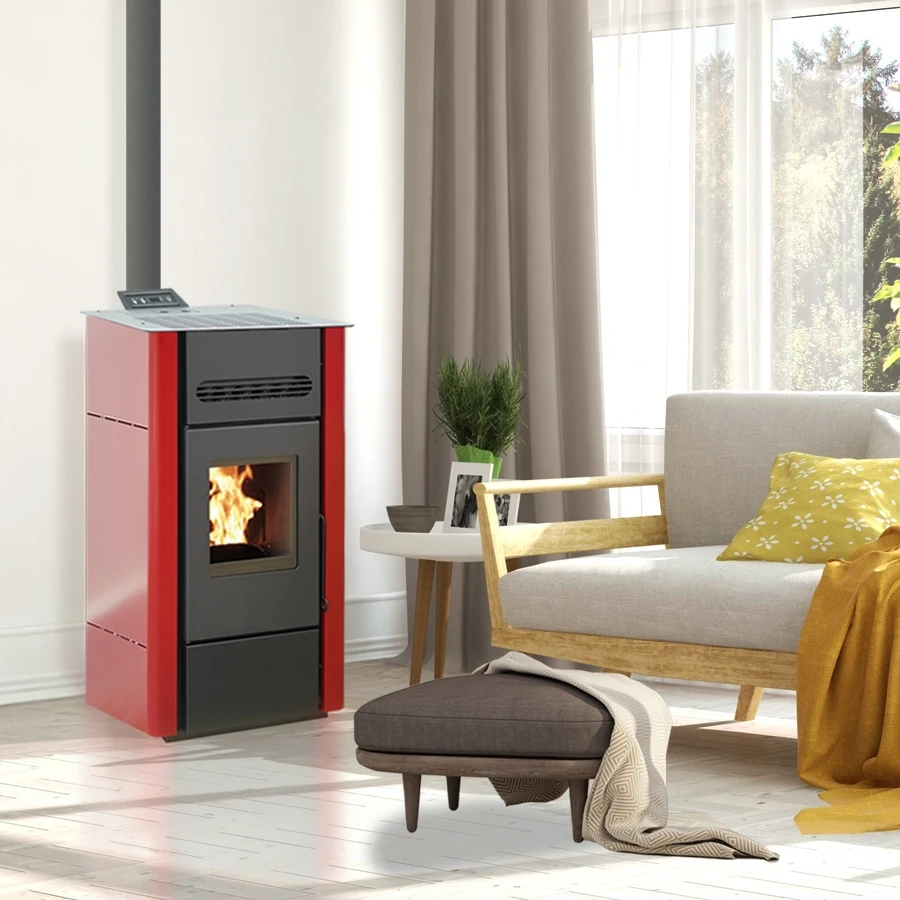 BELLEZA STARK Stufa a pellet canalizzabile 15 kW Bordeaux