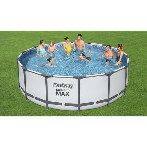Bestway 5612X Steel Pro MAX Frame Set piscina Copertura pompa Scaletta Ø427x122cm
