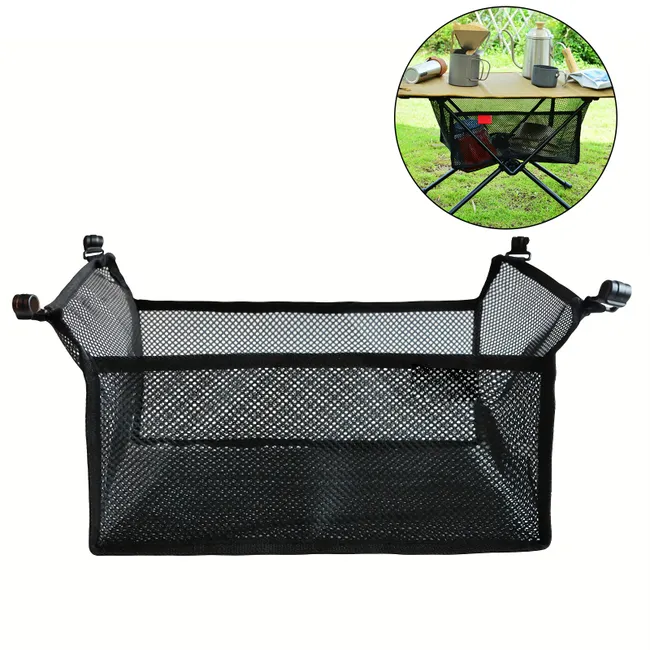 Borsa a rete da tavolo pieghevole da esterno 1PC Borsa portaoggetti a rete spessa pieghevole portatile sotto la scrivania