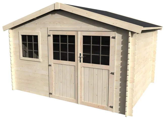 Capannone in legno Kerno Axess da 386x246x303 cm e 12,15 mq