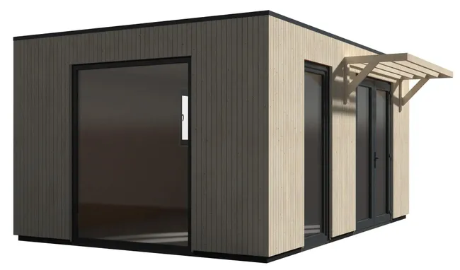 Capannone in legno Studio Como che misura 537,4x257x364,1 cm e 19,57 mq