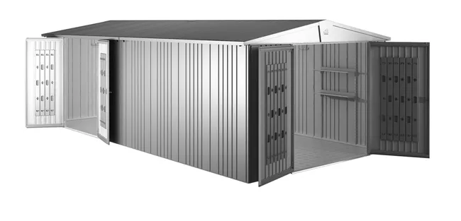 Capannone in metallo argento Europa che misura 316x209x300 cm e 9,48 mq