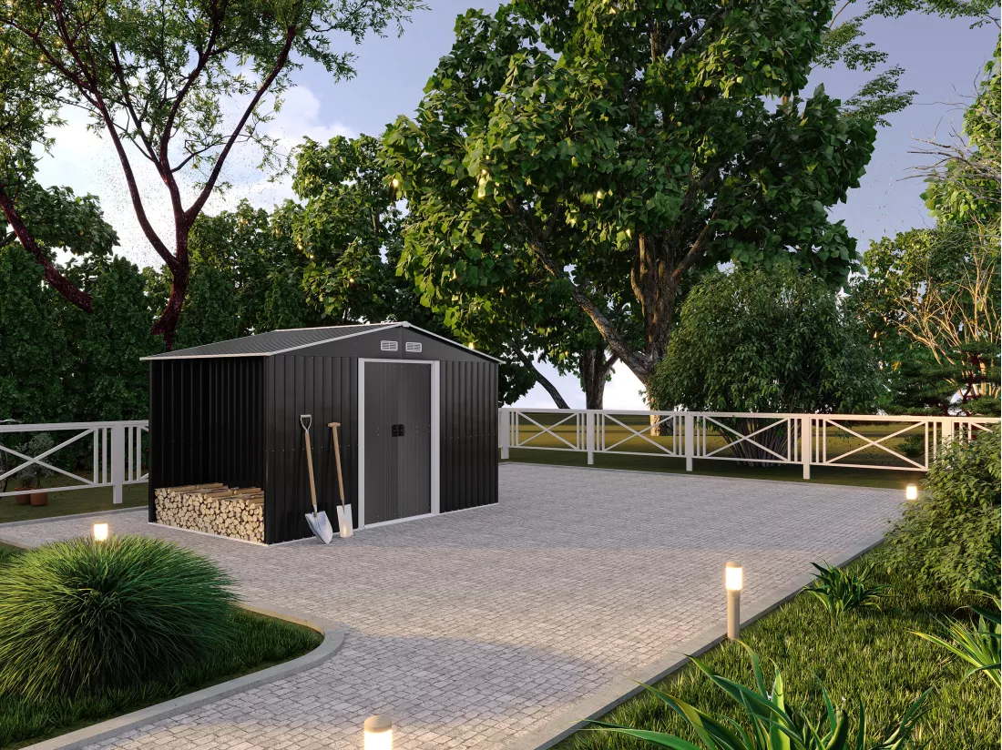 Casetta da giardino LERY in acciaio zincato grigio - 6 m²