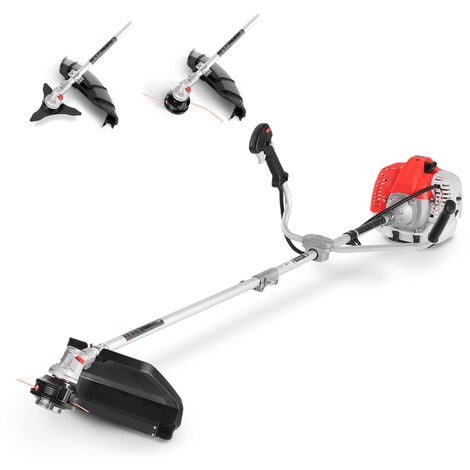 Decespugliatore con motore a benzina 2 tempi 65cc 4,9 HP, 1 testina rasata, 1 disco falciante, doppia impugnatura e cintura di sicurezza - Greencut GGT650X-1