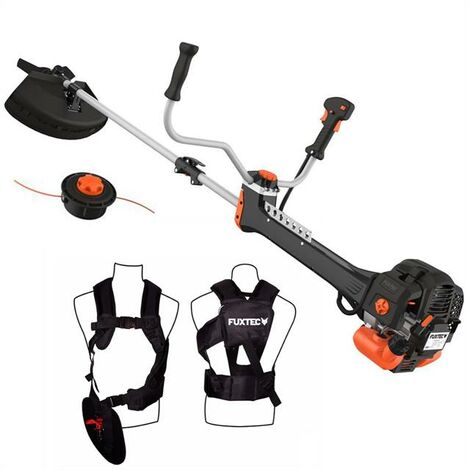 Decespugliatore professionale a benzina FUXTEC FX-PS152 - falce professionale con filo e comoda tracolla - rasaerba con sistema antivibrazioni - avvolgifilo per decespugliatore a 2 tempi