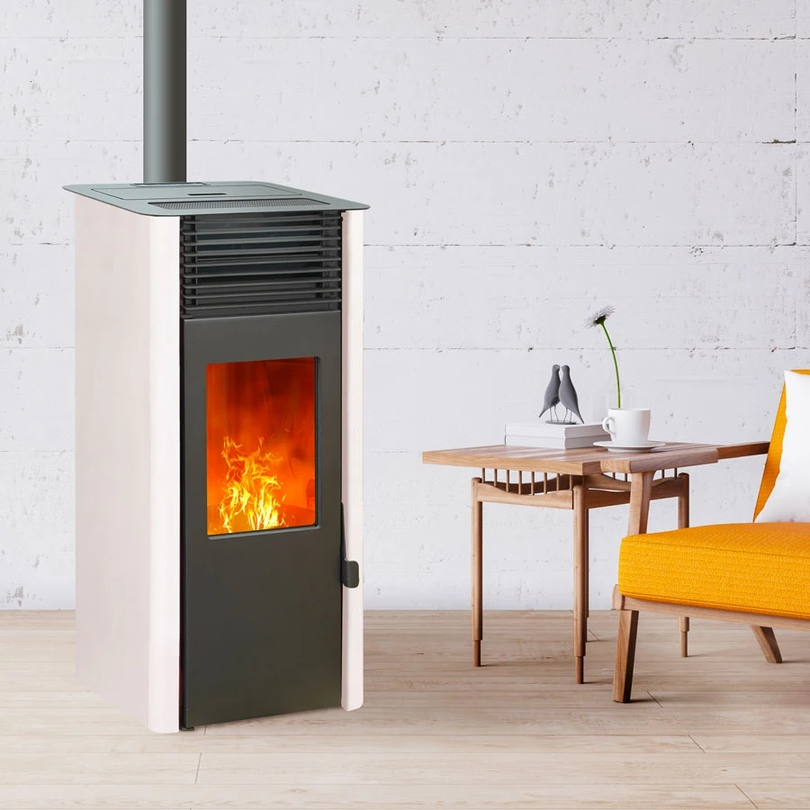 EMAFLAM REVA Stufa a pellet impermeabile connessa 9 kW Bianco