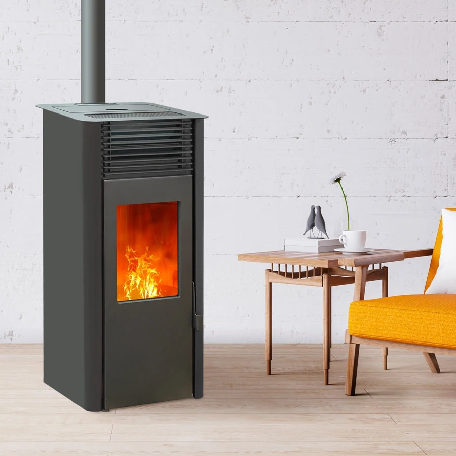 EMAFLAM REVA Stufa a pellet impermeabile connessa 9 kW Nera