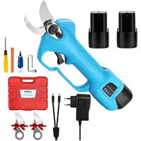 Forbici Elettriche Professionali, 2 Batterie al Litio Ricaricabili da 2000 mAh, Diametro di Taglio 25mm (0.98 Inch), per Tagliare Rami in Giardino, 6-8 Ore di Lavoro
