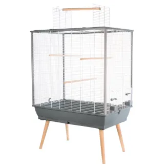 Gabbia per uccelli per NEO JILI grigia - L.78 x P.47,5 x H.112 cm