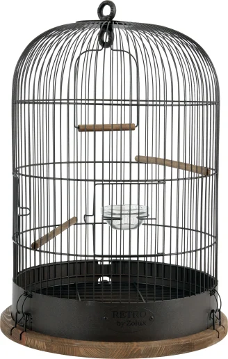 Gabbia retrò Lisette per uccelli neri - L.38 x P.38 x H.55 cm