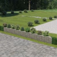 Gabbione da parete in acciaio zincato 630×30×50 cm vidaXL717384