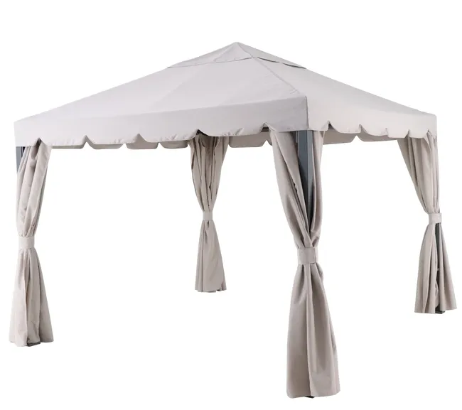Gazebo da giardino Ysis 300x299x282 cm marrone con zanzariera Naterial