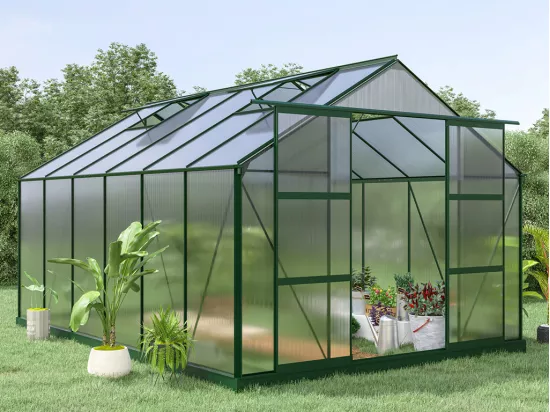 KALIDA Serra da giardino in policarbonato con perimetro 13 mq - verde