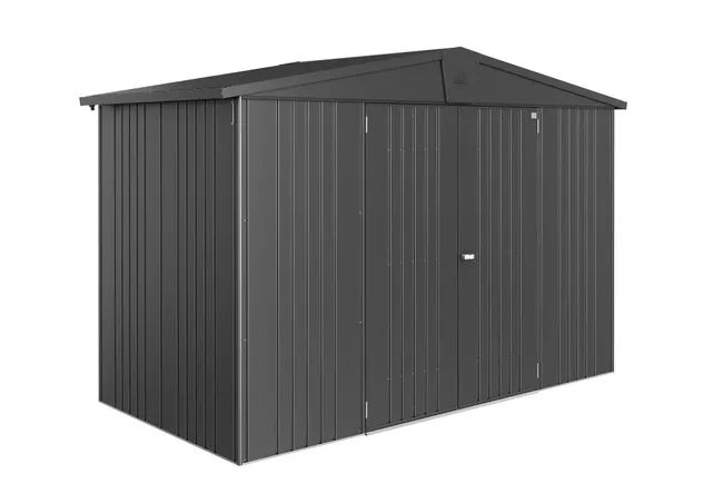 Magazzino Europa in metallo grigio scuro che misura 316x209x156 cm e 4,92 mq