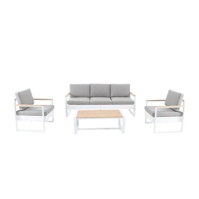 Mobile da giardino basso Ibiza in alluminio grigio, 5 persone