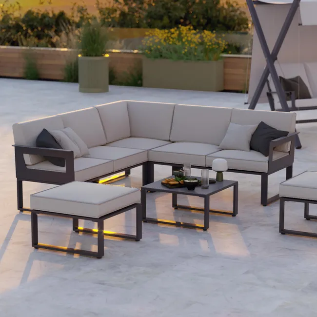 Mobili da giardino Odyssea NATERIAL grigio alluminio, 7 personeVisualizza