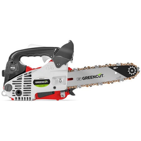 Motosega a benzina GS250X-12, motore a benzina a 2 tempi da 25,4 cm³, potenza 1,4 CV, lama da 12 pollici, 44 denti, lunghezza di taglio 12 pollici, manubrio ergonomico e tracolla - Greencut