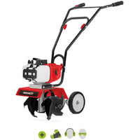 Motozappa con motozappa 65cc 3,7hp 2 tempi, larghezza di lavoro 30cm, profondità di lavoro 15cm, area di lavoro consigliata 30m2, 4 unità di taglio - Greencut GTC130X