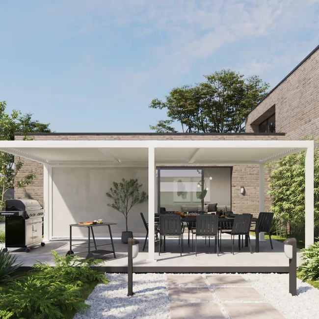NATERIAL Pergola Clima Bio alluminio bianco 313x614 cm