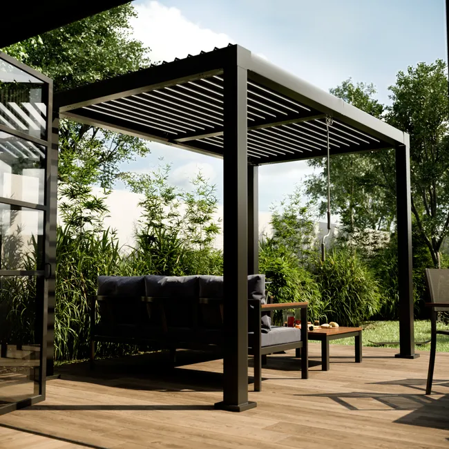 NATERIAL Pergola Clima Bio grigio alluminio 313x198 cm