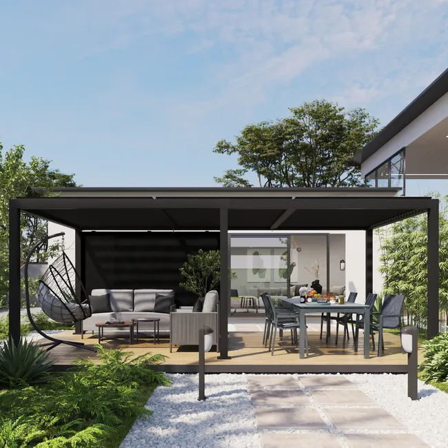 NATERIAL Pergola Clima Bio grigio alluminio 313x614 cm