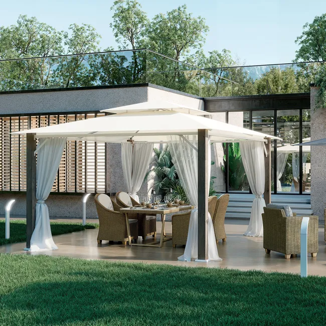 NATERIAL Pergola in alluminio Ágora bianca 301x401 cm