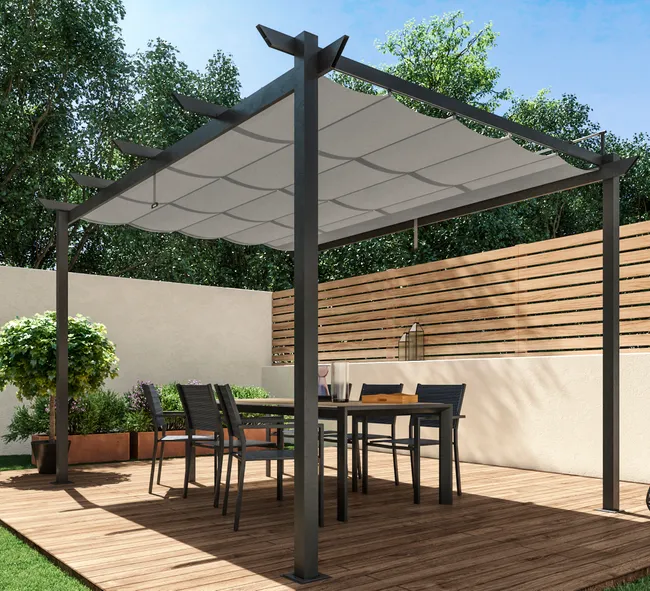 NATERIAL Pergola in alluminio antracite Omega 400x282 cm
