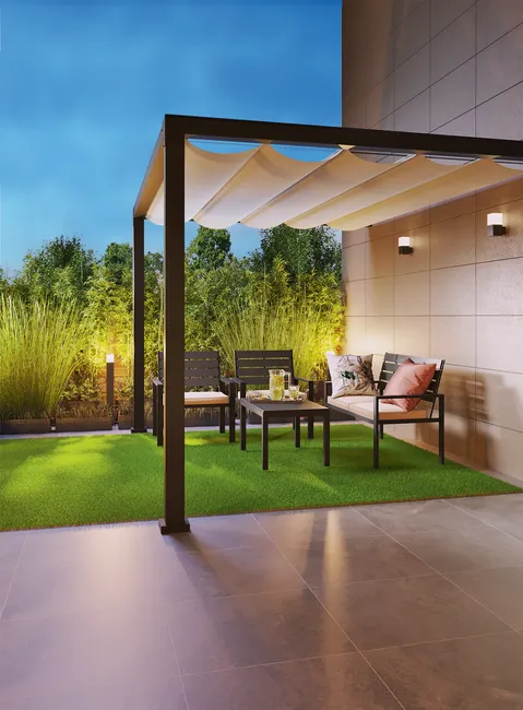 NATERIAL Pergola in alluminio grigio Manea 260x350 cm