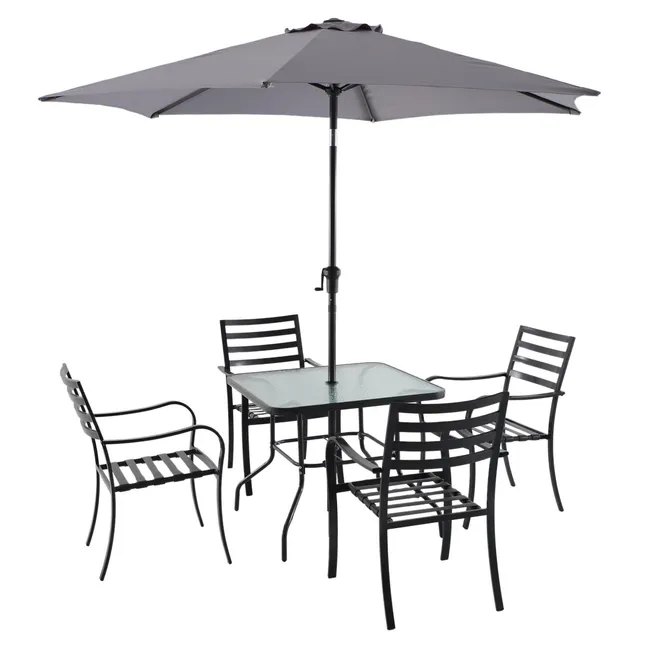 NATERIAL Set di mobili da giardino in acciaio Rono per 4 persone