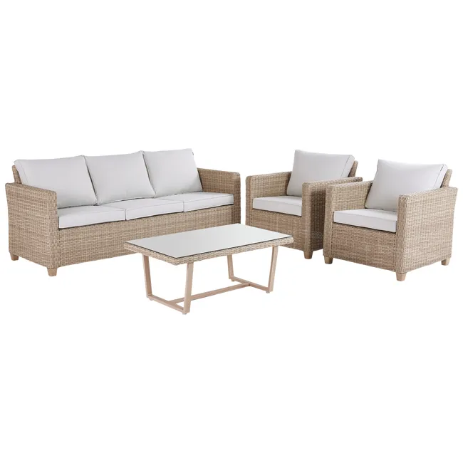 NATERIAL Set di mobili da portico Medena in alluminio e rattan per 5 persone