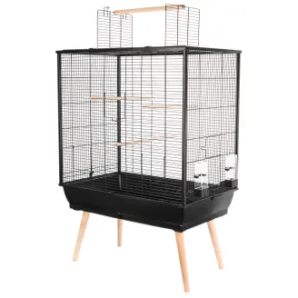 NEO JILI Gabbia per uccelli nera - L.78 x P.47,5 x H.112 cm
