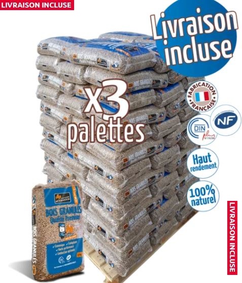 Pallet di granuli WOODSTOCK x 3 (198 sacchi)