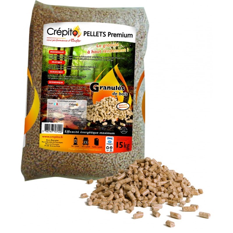 Pellet di legno Crépito (pallet da 72 sacchi - 1080 kg)