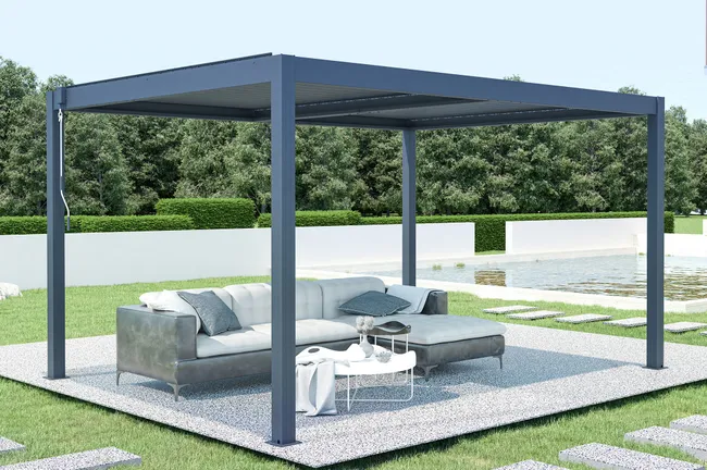 Pergola Bioclimatica SANTA in Alluminio 4m x 3m Grigio Antracite