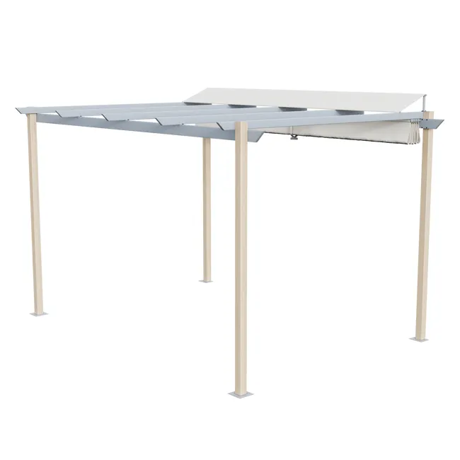 Pergola da giardino Omega 400x400x258 cm Beige Naterial