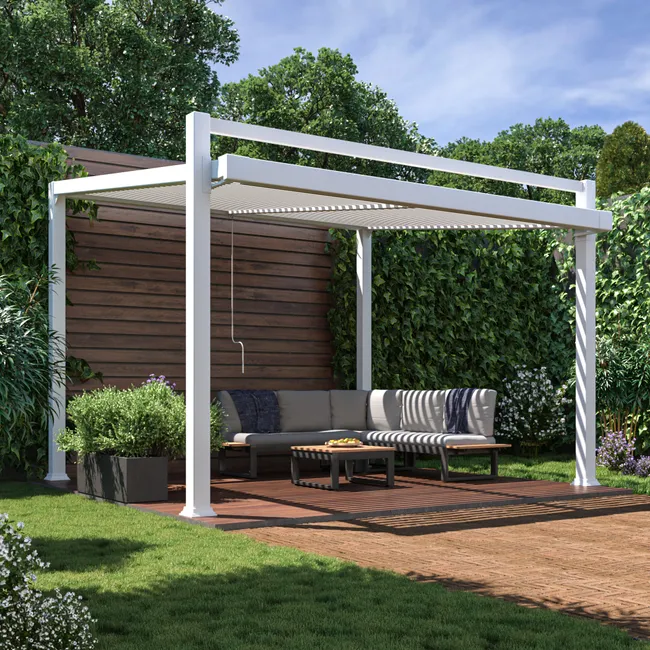 Pergola Odyssea in alluminio bianco 319x380 cm