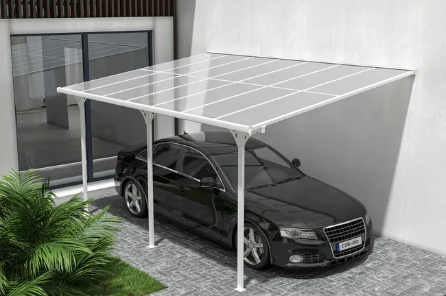 Pergola/garage KLEO 4,5 x 3 m in alluminio bianco