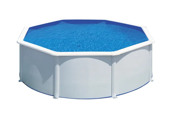 Piscina rimovibile rotonda in acciaio bianco GRE Ø 3,5 x 1,2 m