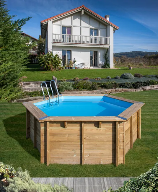 Piscina tonda in legno smontabile GRE Ø 4 x 1,19 m