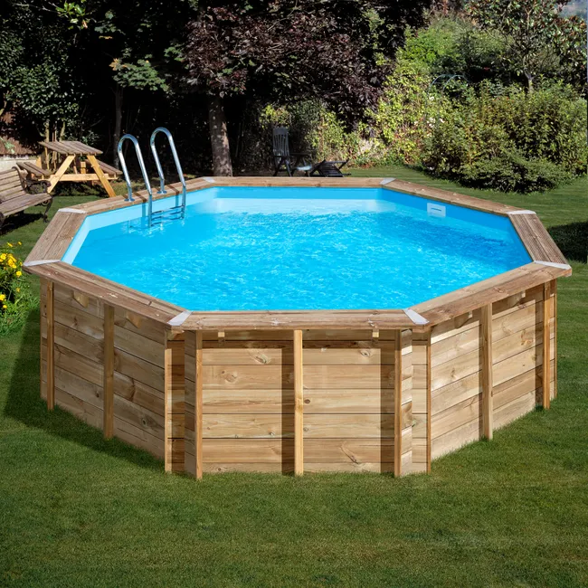 Piscina tonda in legno smontabile GRE Ø 5 x 1,27 m