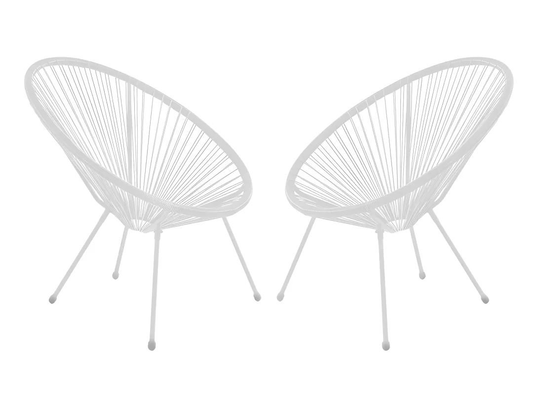 Poltrona da giardino in resina intrecciata bianca - Set di 2 - ALIOS II