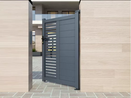 Porta a soffietto L100 x H164 cm Alluminio semiforato con motivi Antracite - ORIST II