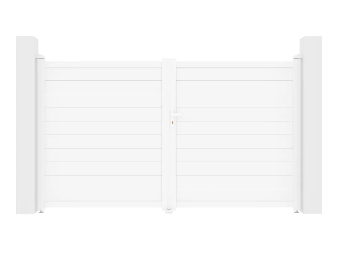 Porta a soffietto L305 x H181 cm Alluminio massiccio Bianco - NAZARIO