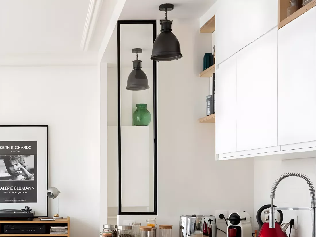 Porta in vetro Atelier 30 x 130 cm in alluminio termolaccato nero - BAYVIEW