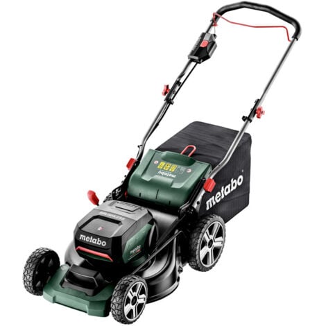 Rasaerba a batteria Metabo RM 36-18 LTX BL 46 con 2 batterie da 5,2 Ah e caricabatterie ASC 145