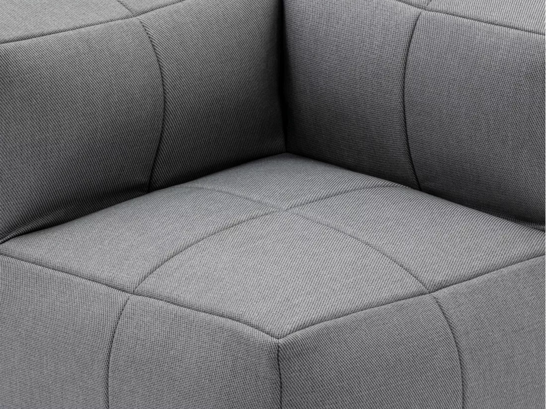 Salotto da giardino modulare 4 posti Composizione: 2 poltroncine, 1 angolare, 1 pouf, 1 tavolino antracite - LIVAI by MYLIA