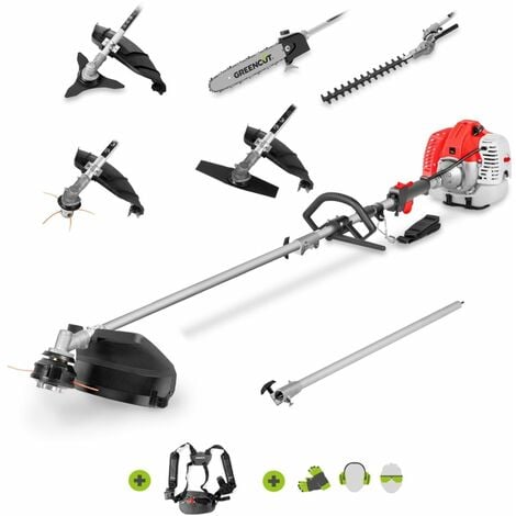Scheppach Zaino 4 in 1 Multiutensile a benzina MFH5300-4BP Attrezzo da giardino a 2 tempi 1,8 HP